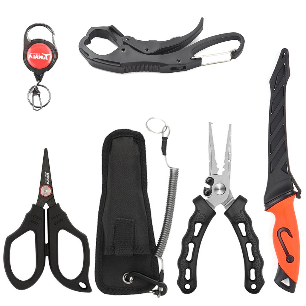 Набор из 5 рыболовных инструментов, захват для рыбы, нож для разделки рыбы, плоскогубцы, ножницы для рыбалки