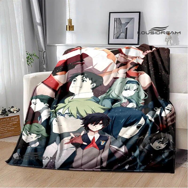 Одеяло «ДАРЛИНГ во Франксе» с героями мультфильмов, фланелевое теплое одеяло, мягкое и удобное одеяло, одеяло для пикника, подкладка для кровати, подарок на день рождения