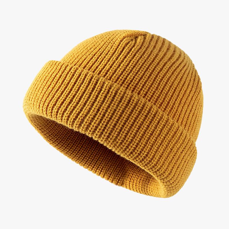 Winter Acrylic Warm Bean Hat Cute and Versatile Light Plate Wool Cold Proof Flip Knit Hat