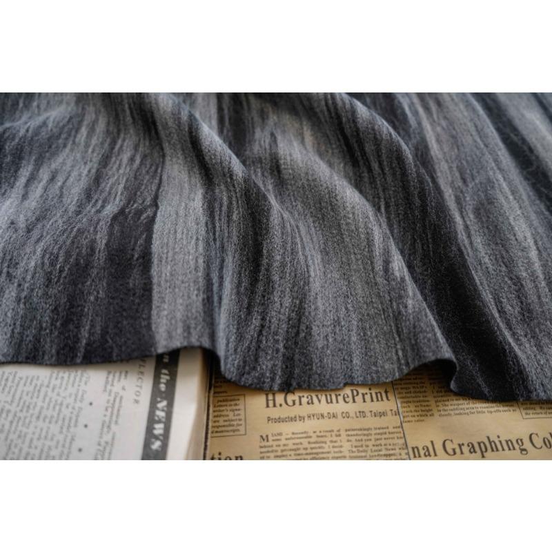 Distinctive Oil Painting Knitting Dream Embroidery Aurora Borealis Color Autumn and Winter Fashion Fabrics Weft Elastic Wool Craft Design Art Fabrics