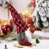 Cute Christmas Checkered Gnome Doll Red Black Christmas Rudolf Doll  New Year Festival Gifts