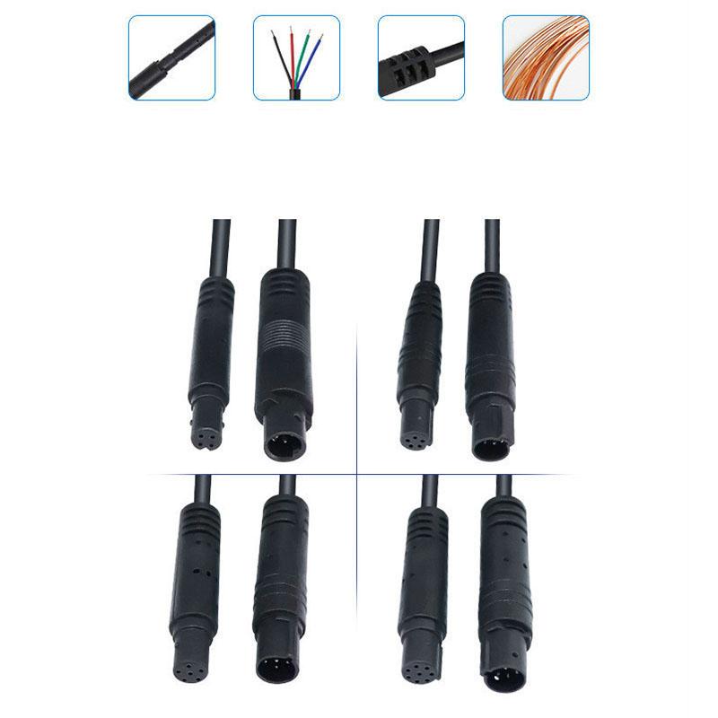 6pin Male to Female Car DVR Camera Rear View Camera copper connector cable Wire 6 core Vehicle Cord Extension HD Monitor