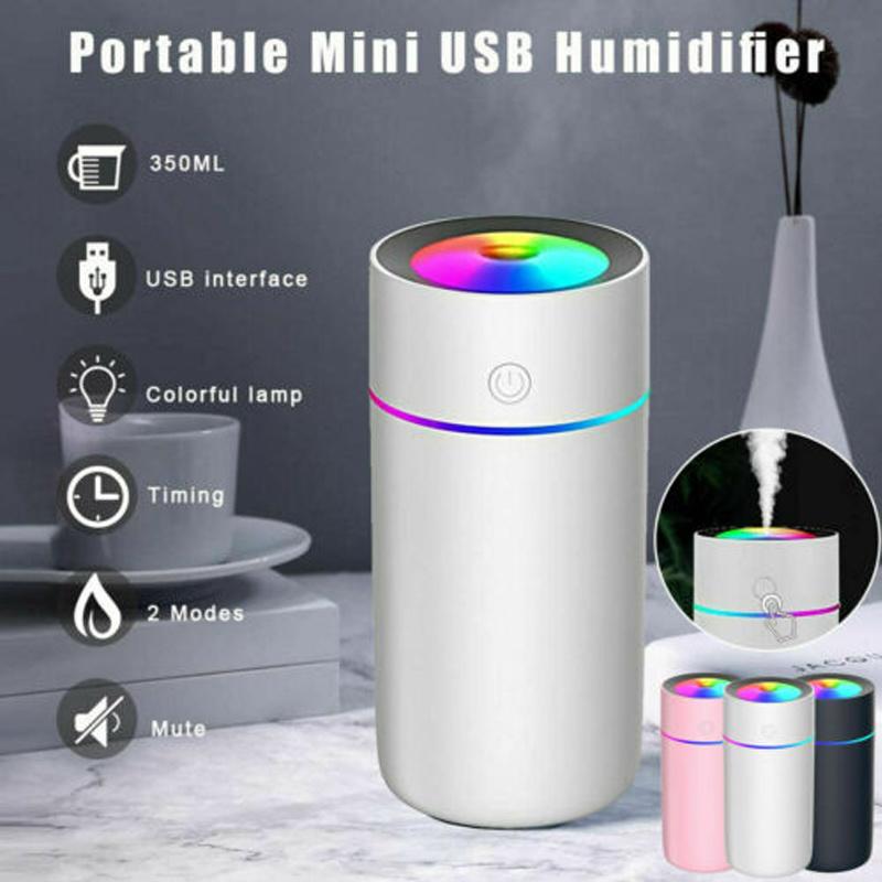 320ml USB Mini Humidifier LED Night Light Spraying Diffuser for Home Office Car