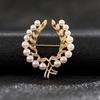 Women Brooch Faux Pearl Wheat Decor Stainless Exquisite Vintage Anti-slip Wear-resistant Coat Collar Hat Scarf Decoration Clothes Pin Garment Jewelry