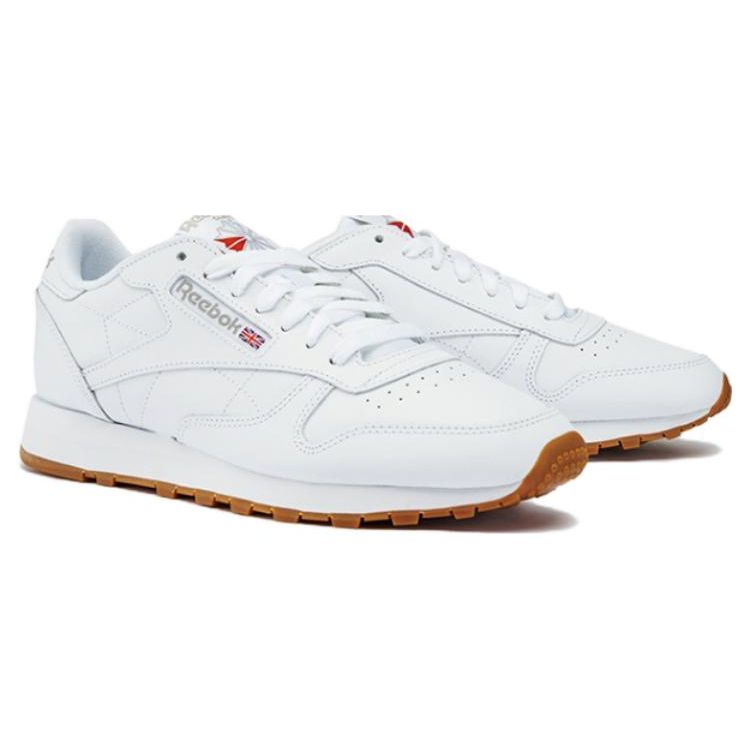 Reebok Классические кожаные кроссовки унисекс White Grey Gum Footwear-White Pure-Grey-3 Rubber-Gum-03 100008491