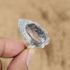 Gift For Her Natural Honey Dendrite Opal Promise Adjustable Ring 925 Silver