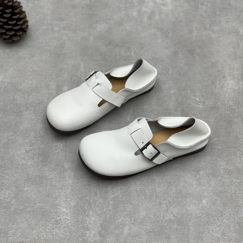 GKTINOO Genuine Leather Round Toe Soft Soled Loafers Summer 2025 New Versatile Soft Cowhide Flat Women's Shoes