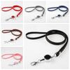Leather Lanyards Telescopic Sling Bright Colors ID Badge Holder  Office School