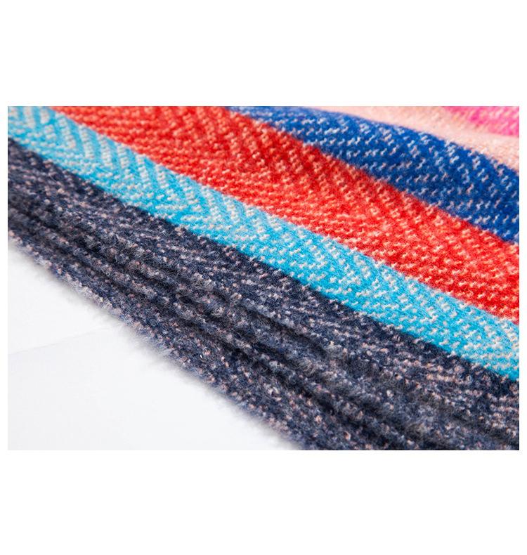 Квадратный шарф из полиэстера в полоску с кисточками, женский шарф, шаль