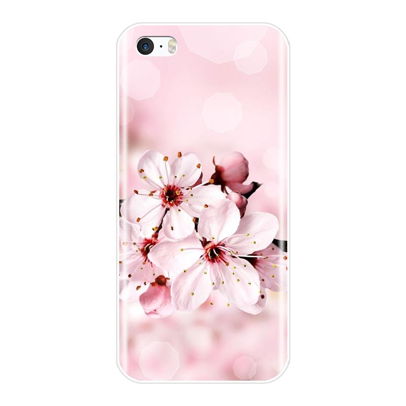 Эстетический чехол для телефона с розовым цветком вишни и сакуры для iPhone 5 S 5C 5S SE, мягкая силиконовая задняя крышка для Apple iPhone 4 S 4S