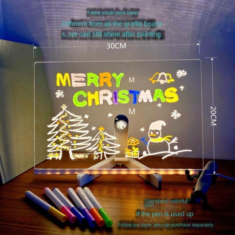 Dry Erase Board Acrylic Message Note Board LED Bedroom Night Lamp Gifts Note Board with Colors
