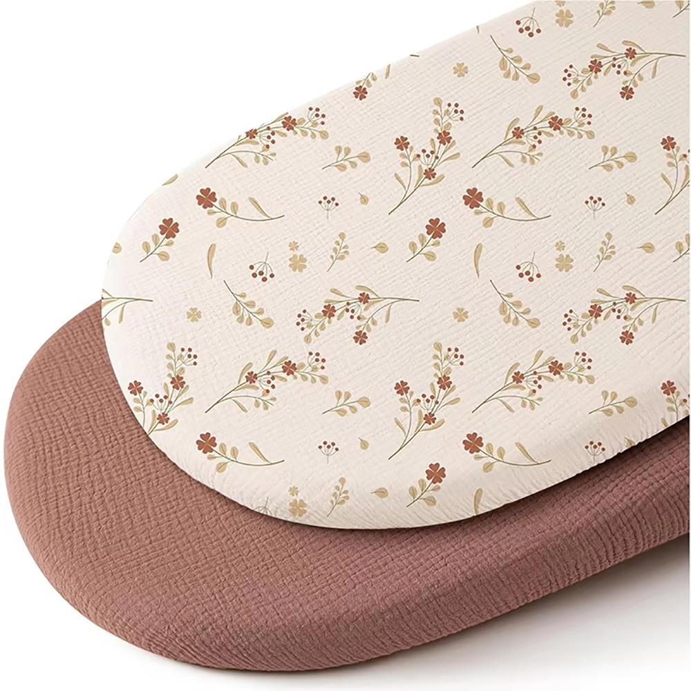 2Pcs/Set Breathable Newborn Changing Pad Cover Printed Crib Fitted Sheets Cradles Mattress Cover