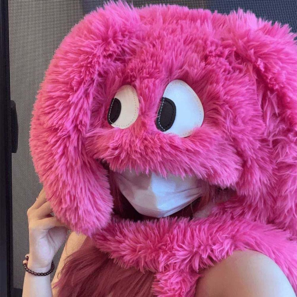 Утолщенная плюшевая шапка-бини зимняя мультяшная шапка мягкая длинная щенячья шапка студентка