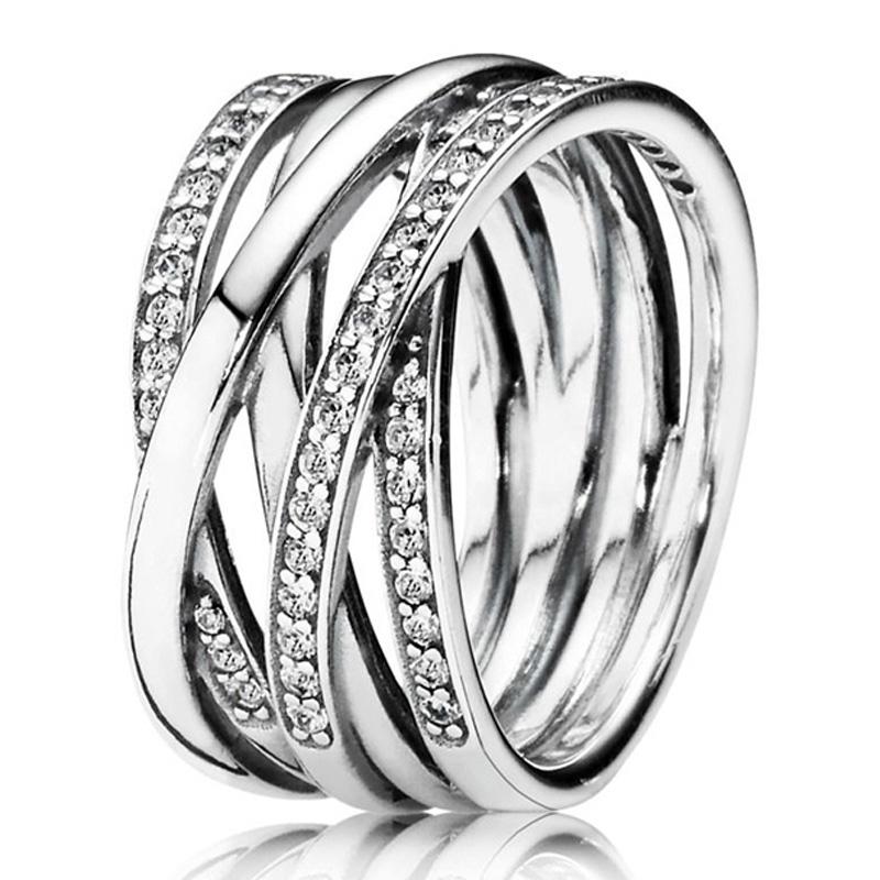 Аутентичное кольцо из стерлингового серебра 925 пробы с розой, ажурное переплетенное вечность, современное кольцо с жемчугом для женщин, подарок, модные украшения