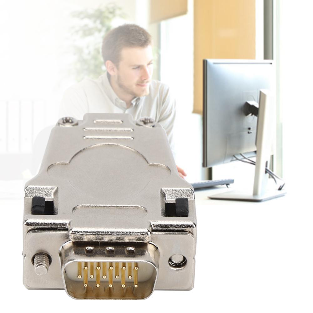 DSUB Serial Connector Flame Retardant 15 Pin Male with Metal Shell DB15P M180