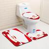 Рождественский коврик для ванной, туалетный трехпредметный набор