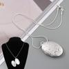 Charm Sanke Chain Jewelry Photo Locket Necklace Silver Plated Round Box Pendant