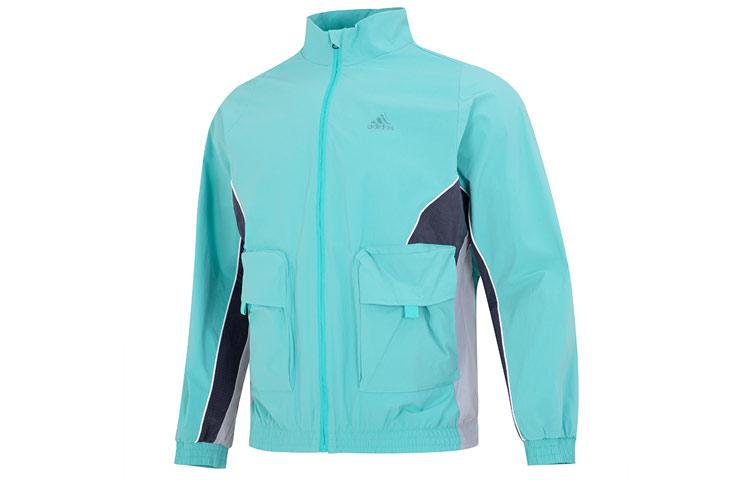 Adidas Jackets Men's Green Stand Collar Moderate Workwear HM5147