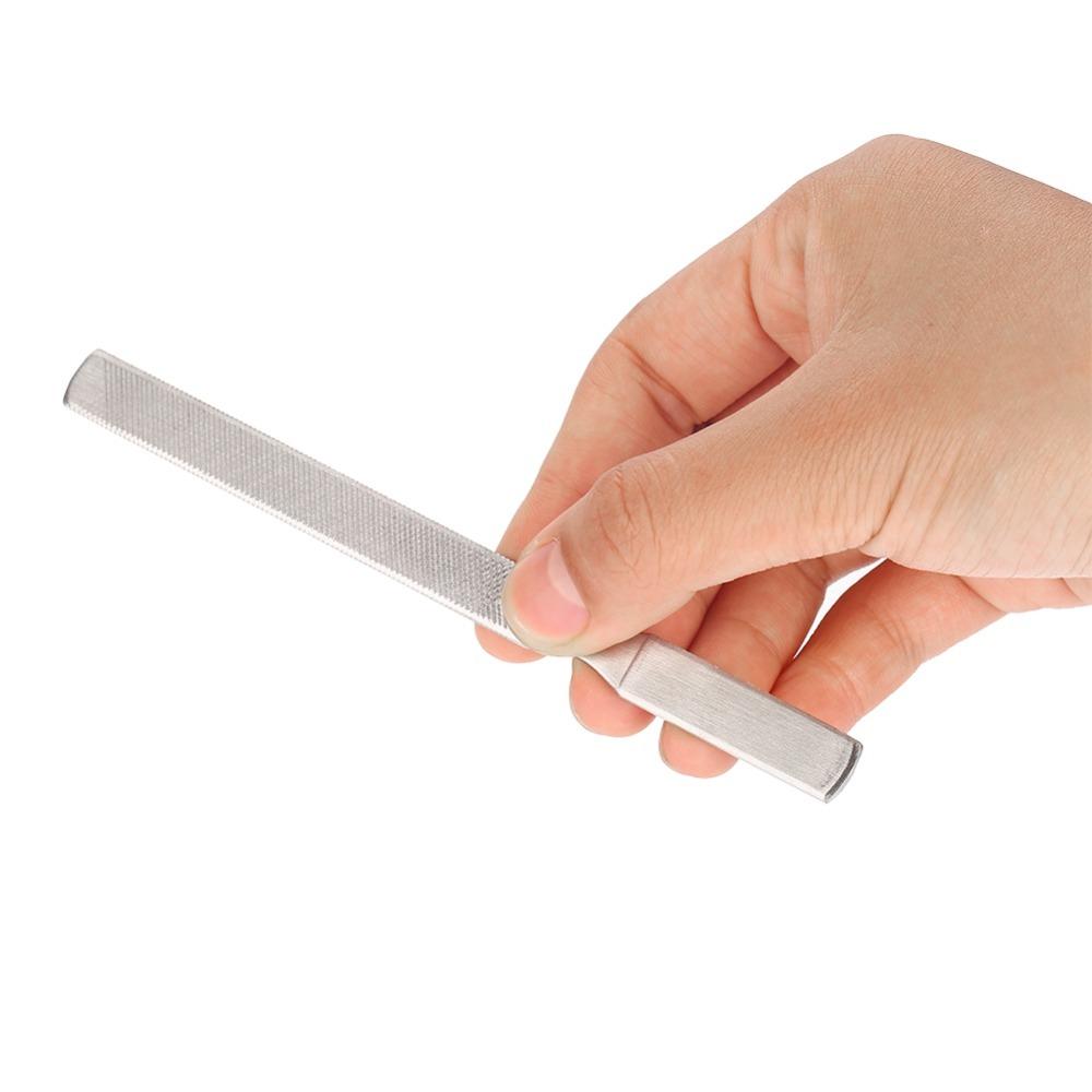 5pcs Washable Stainless Steel Nail File Use On All Four Sides Double Sided Nail Buffer Home Use