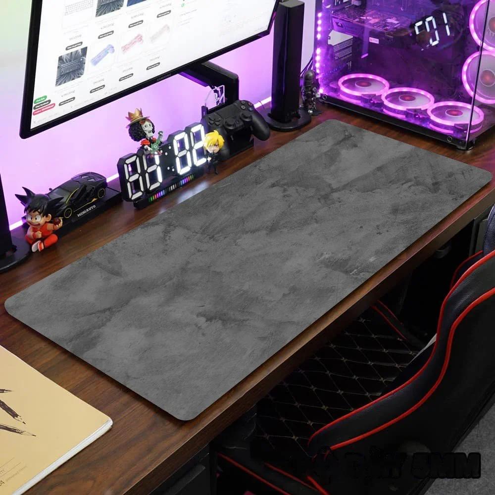Large Size Table Mat HD Printing Anti-Slip Design XXL desktop Keyboard Table Mat Gray Series Game Mouse Pad Lock Edge