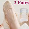 1/2 пары женских летних сетчатых дышащих хлопковых носков-невидимок с противоскользящей подошвой, повседневные тонкие полые короткие невидимые носки с низкой посадкой