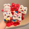 Ponytail Holder New Year Hair Rope Tassel Plush Elastic Hair Band Lion Awakening Headwear  Female