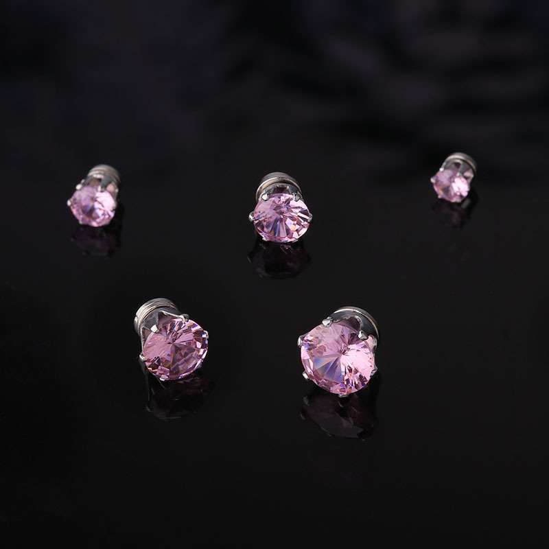 Popular No Earhole Cochlear Magnetic Earclip Iron Suction Stainless Steel Six Claw Zircon Earnail Fashion Earrings