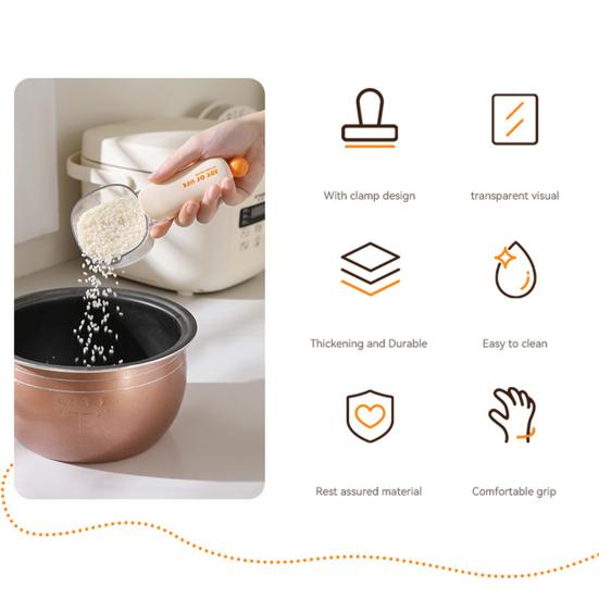 Мерная ложка для корма для домашних животных со шкалой, зажим для запечатывания пакетов, многофункциональный совок для рисовой муки, кухонный инструмент