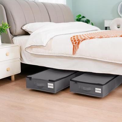 Коробка для хранения под кроватью на колесиках Складной контейнер для хранения под кроватью Застегивающийся органайзер на колесиках для экономии места для одежды, одеял, постельных принадлежностей
