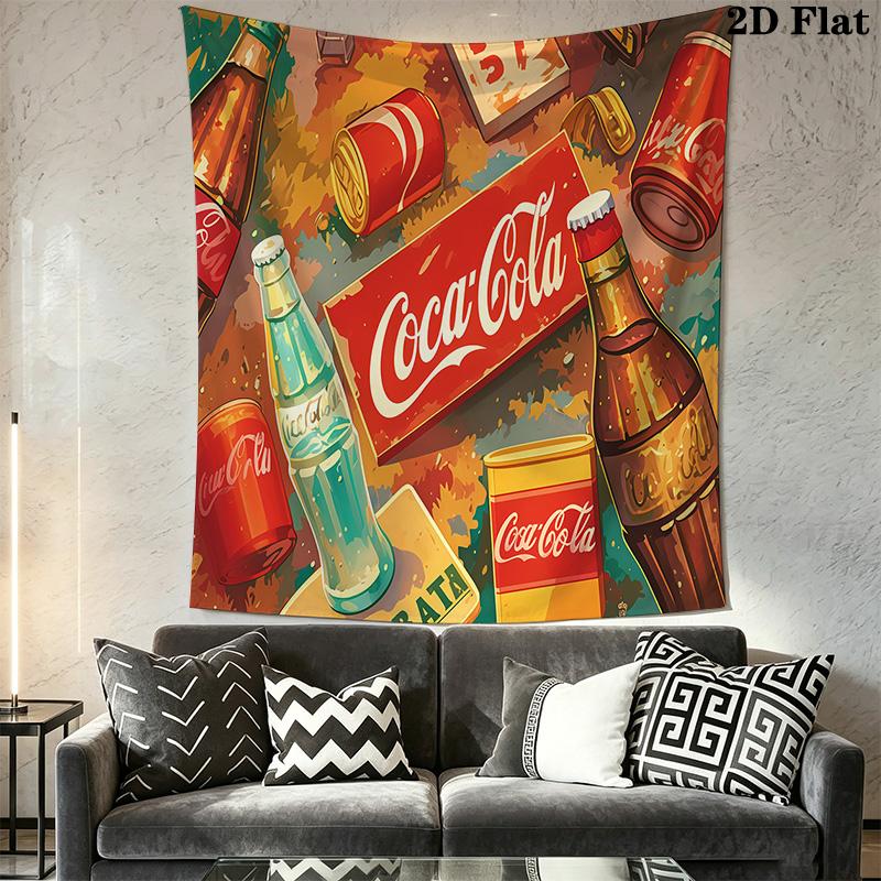 Retro Cocacola Wall Tapestry Tapestry Wallmounted Background Cloth Homestay Soft Decoration Tapestry Home Decor Background Wall Hanging Cloth