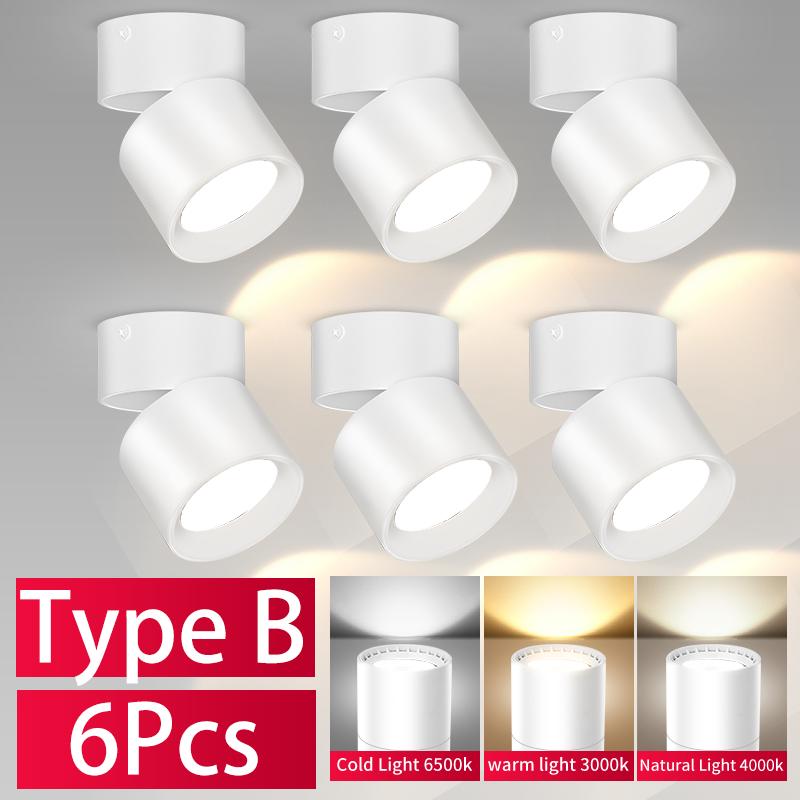 Светодиодный точечный светильник, складной точечный светильник поверхностного монтажа, 220 В, 10/15 Вт, точечные лампы, домашнее декоративное освещение для гостиной, кухни