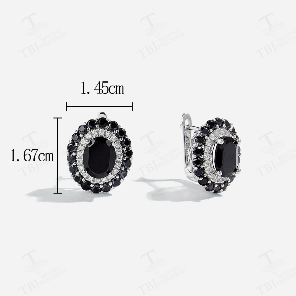 Elegantly Designed Natural Black Spinel Ring Earrings Necklace Set S925 Silver Luxury Women Anniversary & Birthday Gift