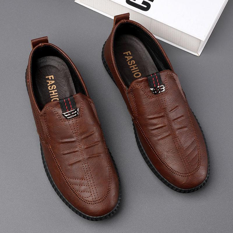 2025 Spring New Casual Men's Leather Shoes Men's Shoes Soft Sole Non-slip Wear-resistant Business Casual