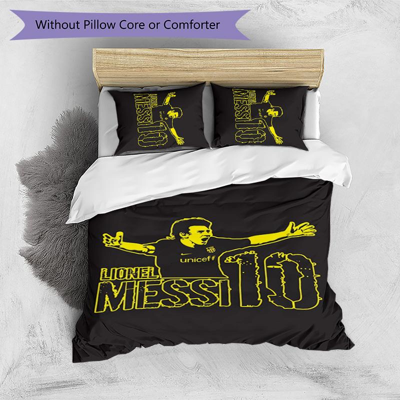 Lionel Messi Pattern Printed 3PCS Bedding Set Soft Skin-Friendly Washable Duvet Cover & Pillowcases Set All Season Bedroom