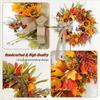  Sunflower Artificial Wreath With Bow For Fall Thanksgiving Door And Home Décor