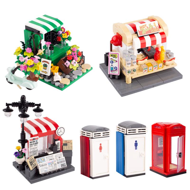 Игрушки-конструкторы MOC Модель Совместимые детали MOC Кирпичи Городская уличная лампа Строительный блок Лампа с Хэллоуинской летучей мышью