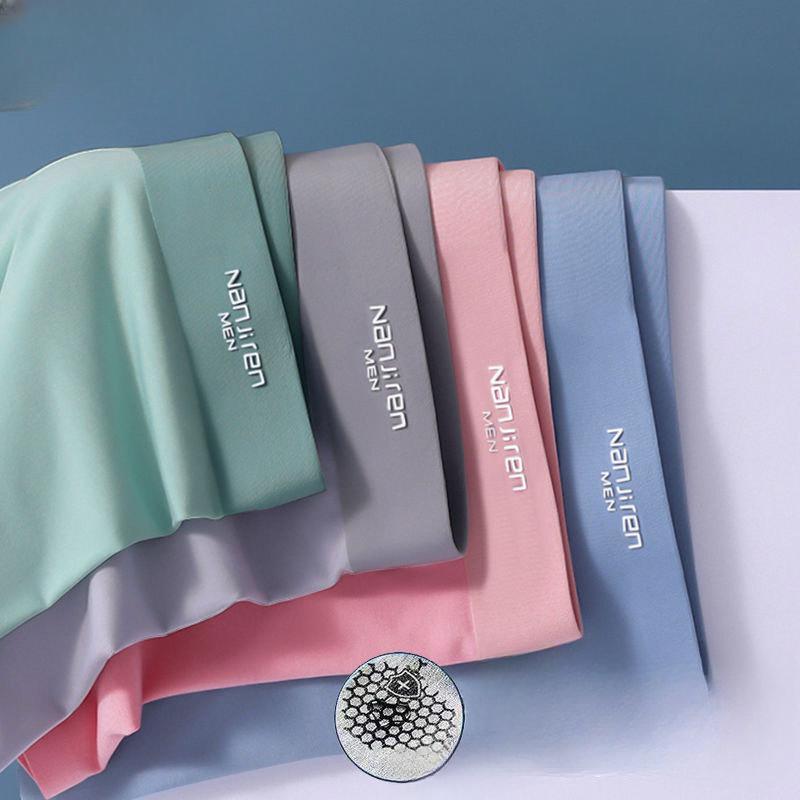 1 комплект, мужские трусы-боксеры, нижнее белье на плоской подошве, шелковые сухие и удобные мужские трусы, дышащие трусы, тонкие сексуальные мужские шорты-боксеры