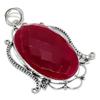Ruby(Simulated) Gemstone Handmade 925 Sterling Silver Pendant 3.19" F2Z14