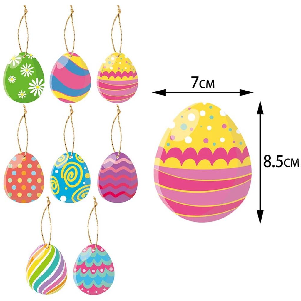 1 комплект, подвесные подвески в виде разноцветных яиц на Пасху, мультяшный кролик, пасхальный кролик, цыпленок, бирки, декор для счастливой пасхальной вечеринки на 2024 год
