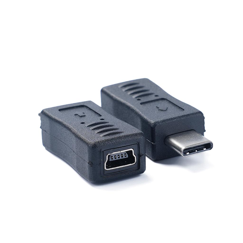 Мини USB гнездо - Type-C штекер адаптер Поддержка зарядки и синхронизации данных Портативный разъем для мобильного телефона, планшета, геймпада