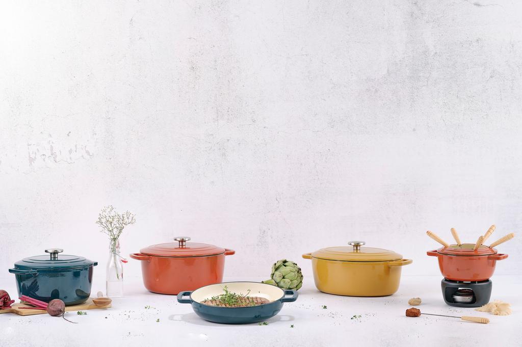 Cocotte avec couvercle - COSY & TRENDY - FONTESTIC - Fonte émaillée- Ø28 cm - 6,15 L - Tous feux dont induction - Rouge