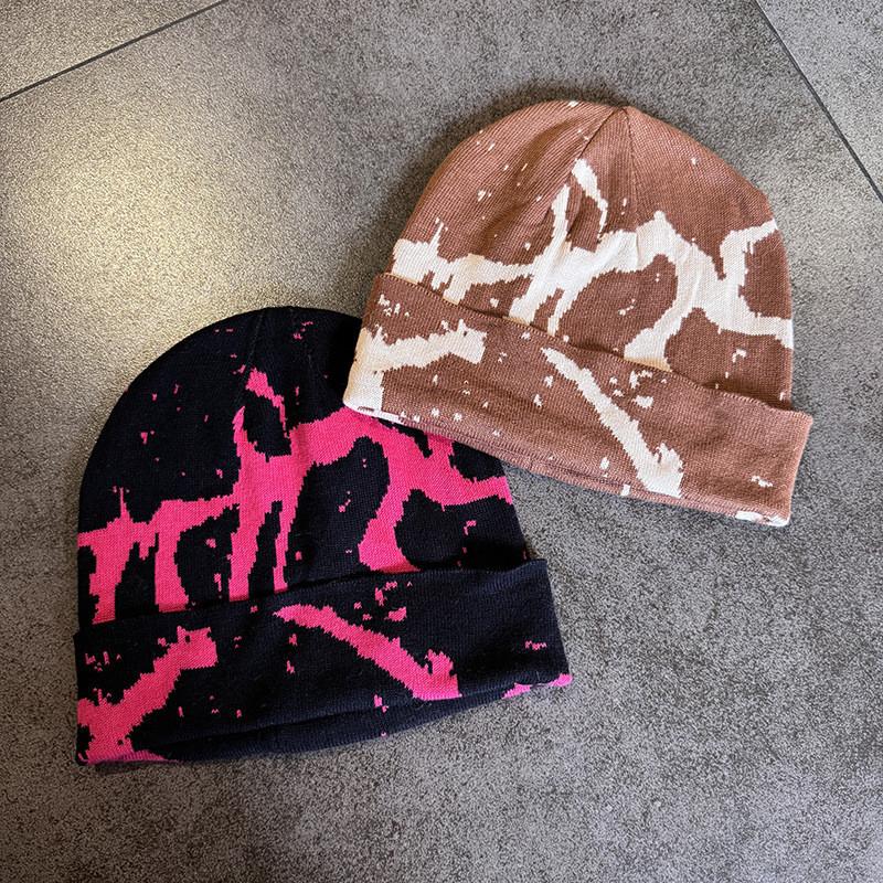 Жаккардовая вязаная полосатая шапка-бини для теплой зимней моды, уличная шапка в подарок