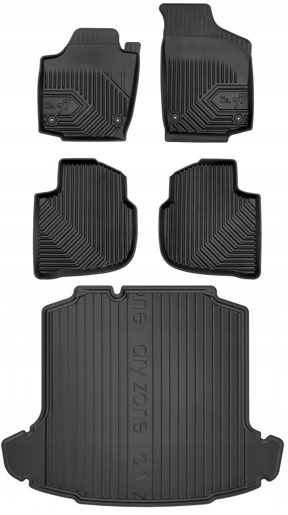 Set 77 Floor Mats And Mat Skoda Rapid Lb 2012-2019 Zwb