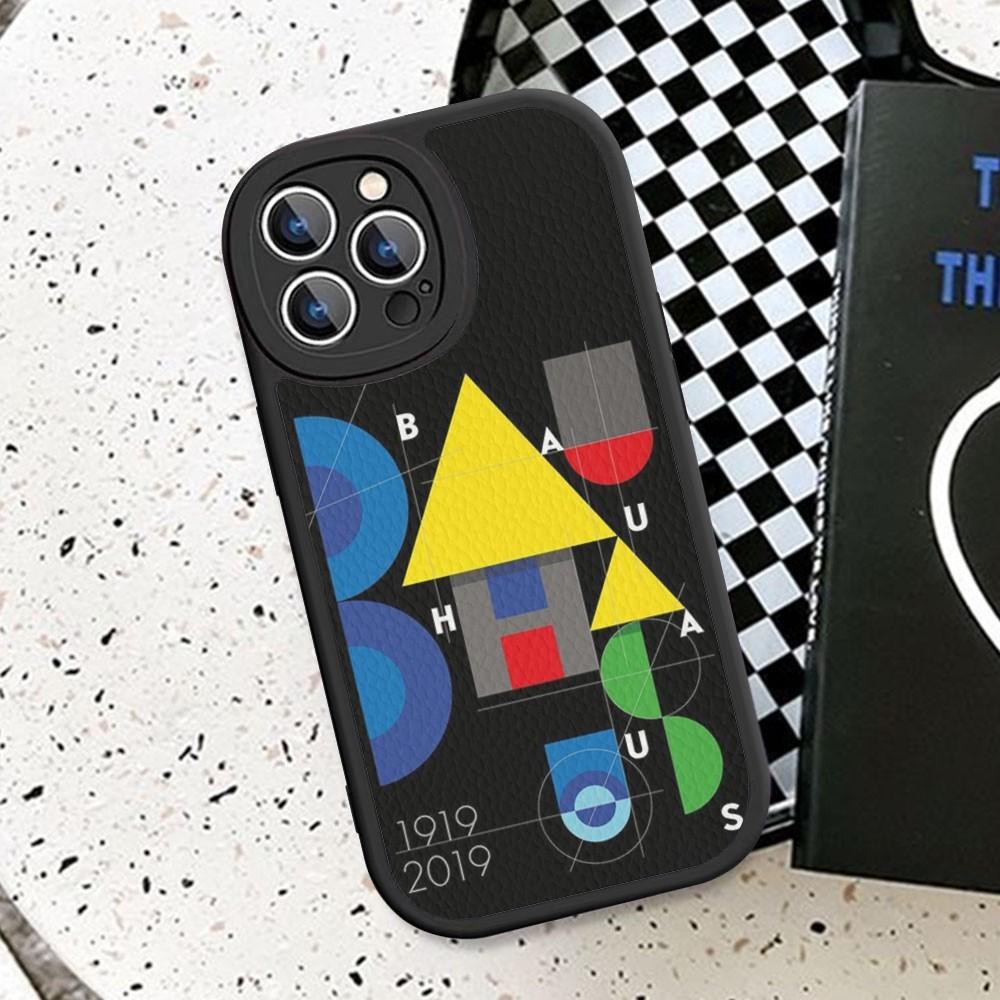 Geometric Bauhaus Art Phone Case Hard Leather For IPhone 16 15 14 13 12 Mini 11 14 Pro Max Xs X Xr 7 8 Plus Fundas