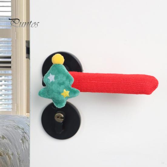 Knitted Santa Claus Door Knob Protectors Christmas Doorknob Covers, Reindeer Decor, Anti?Slip Protector Sleeves, Cartoon Decorations Handle Cushion