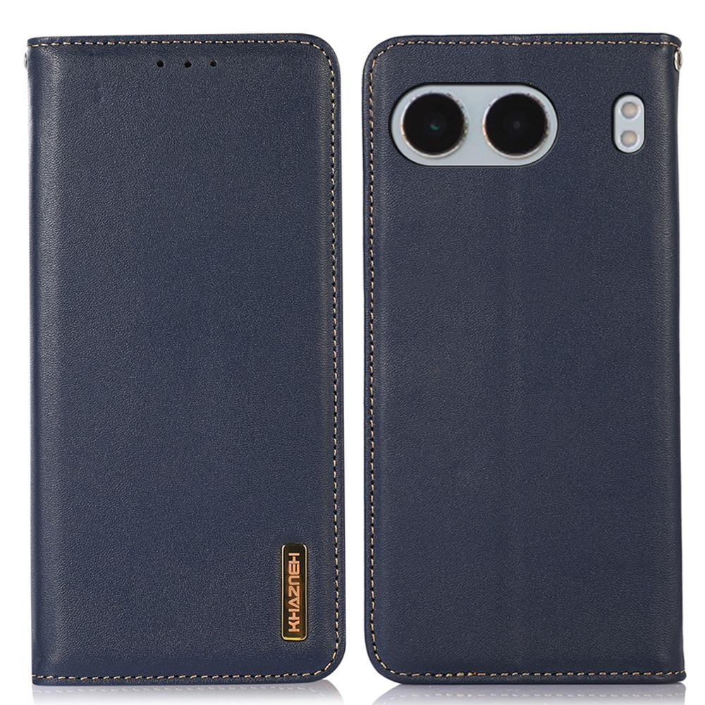 KHAZNEH For OnePlus Nord 4 Case Genuine Cow Leather Wallet Phone Cover Nappa Texture