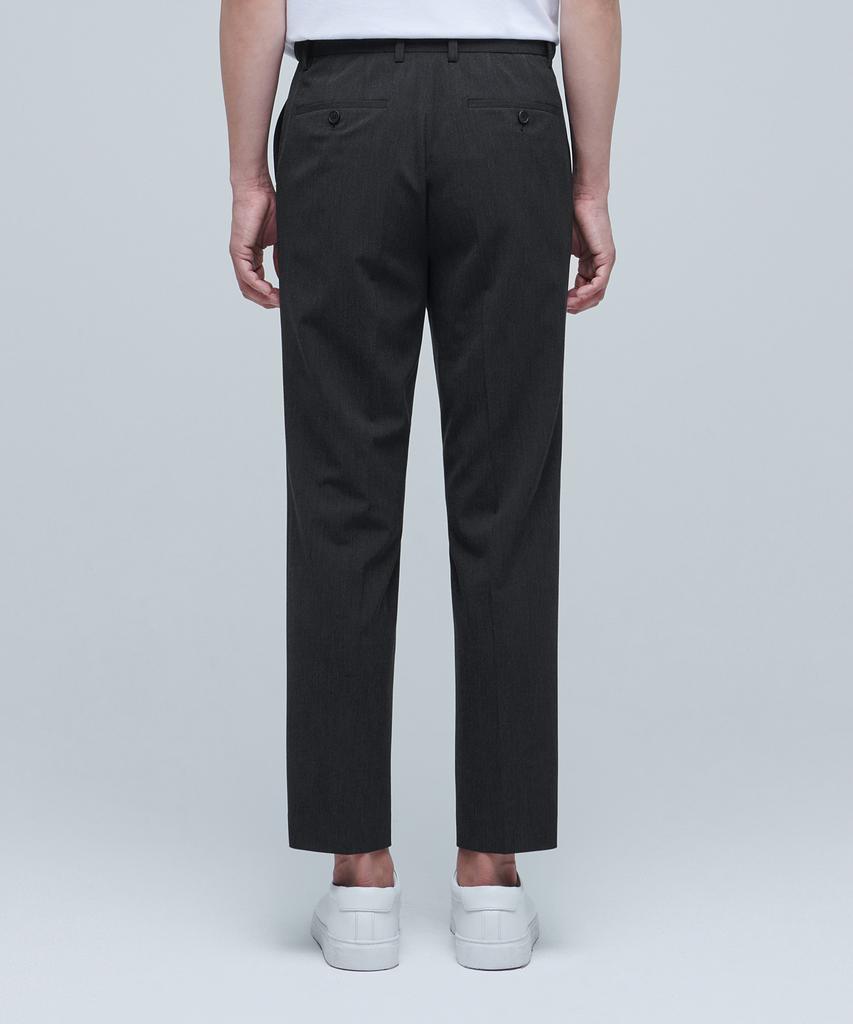 MUSINSA STANDARD Lightweight Relaxed Tapered Hidden Banding Crop Slacks [Charcoal Gray]