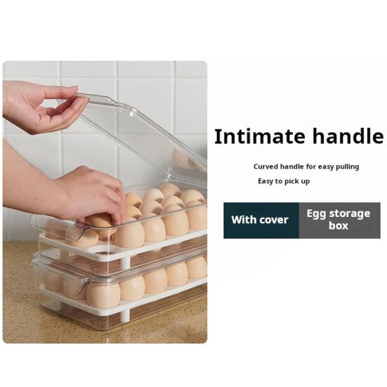 Ящик для хранения холодильника с крышкой Прозрачный штабелируемый футляр для фруктов и овощей Органайзер для яиц Чехол для организации продуктов питания Коробка для яиц Коробка для хранения яиц