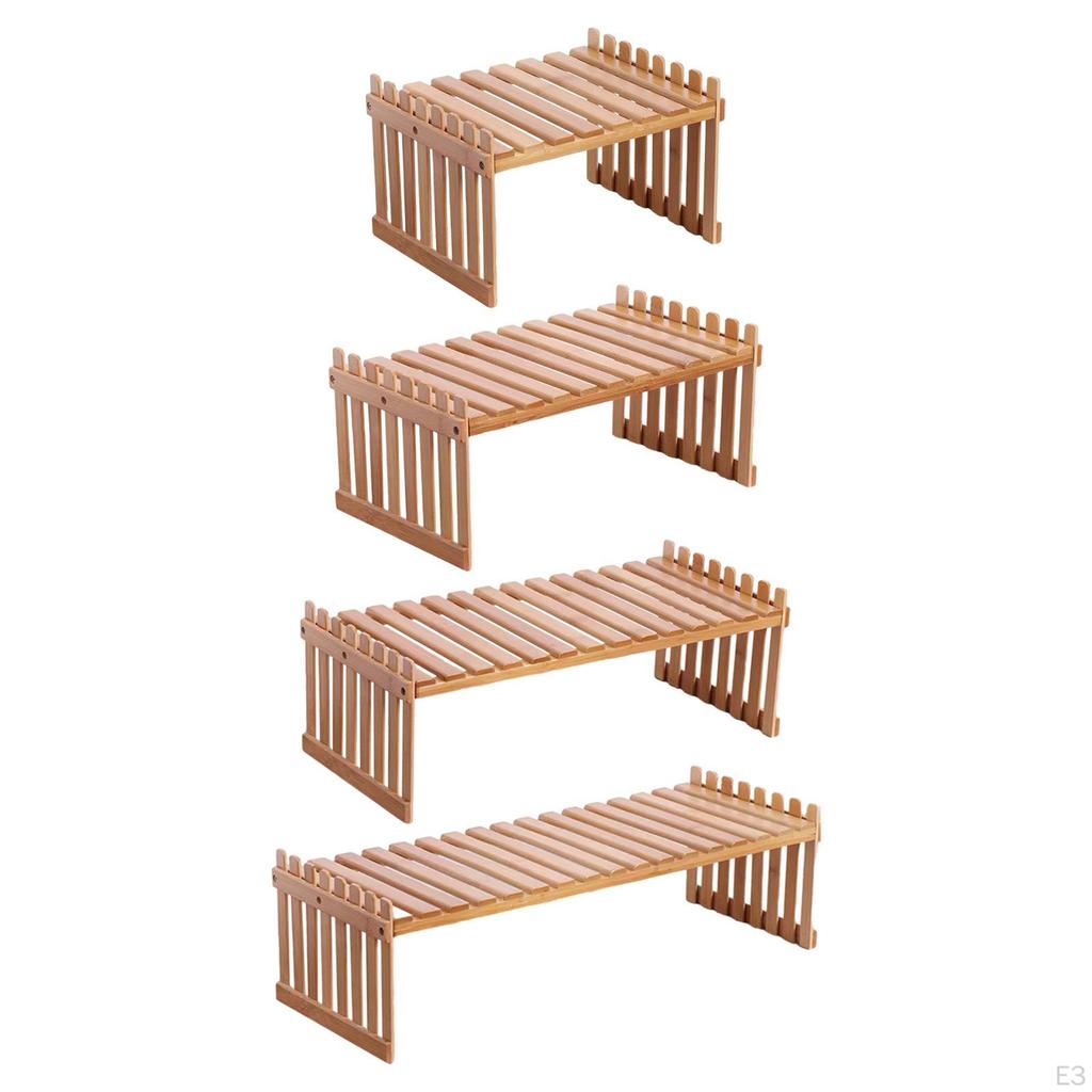 Desktop Flower Stand Pot Display Rack Wood Shelf Tabletop Plant for Balcony