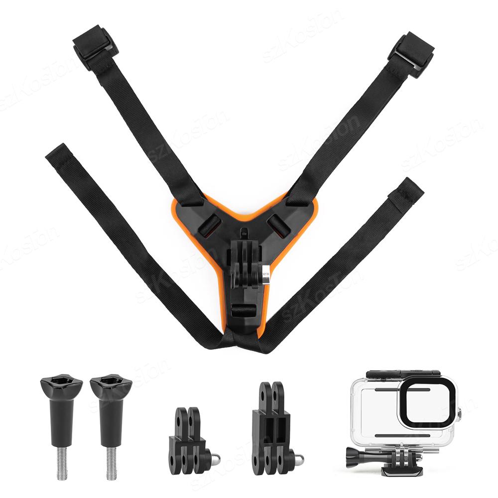 Крепление на подбородочный ремень для мотоциклетного шлема для GoPro Hero 12 11 10 9 8 Insta 360 X3 GO 3 Xiaomi Yi SJCAM DJI Action 3 4 Аксессуары